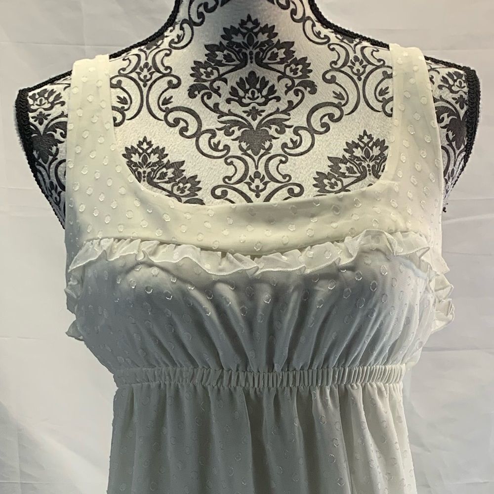 NWT SAM&MAX OFF WHITE SHEER POKADOT DRESS - Picture 8 of 11